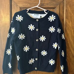 Navy Daisy Cardigan - 5T